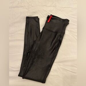 SPANX Charcoal Faux Leather Leggings